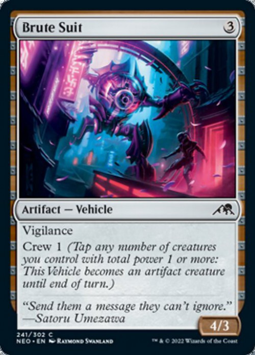 MtG Trading Card Game Kamigawa Neon Dynasty Common FOIL Brute Suit #241、ToyWiz、kayou