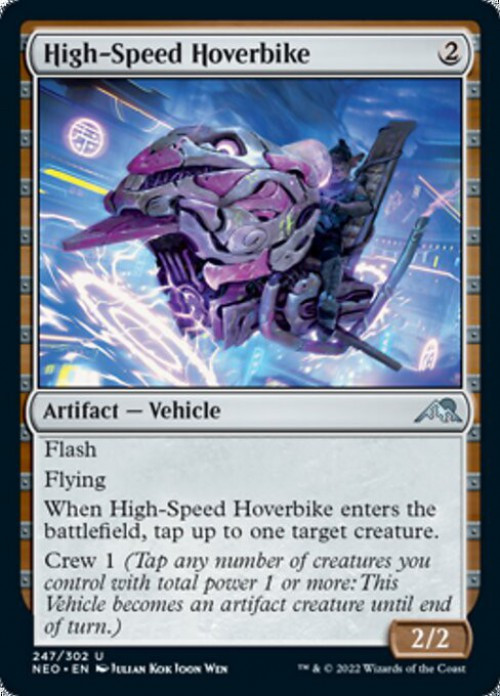 MtG Trading Card Game Kamigawa Neon Dynasty Uncommon FOIL High-Speed Hoverbike #247、ToyWiz、kayou