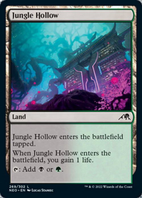 MtG Trading Card Game Kamigawa Neon Dynasty Common FOIL Jungle Hollow #269、ToyWiz、kayou