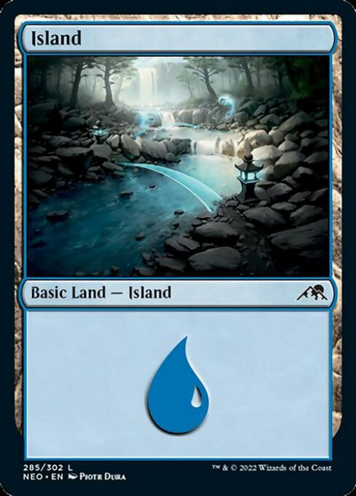 MtG Trading Card Game Kamigawa Neon Dynasty Common FOIL Island #285、ToyWiz、kayou