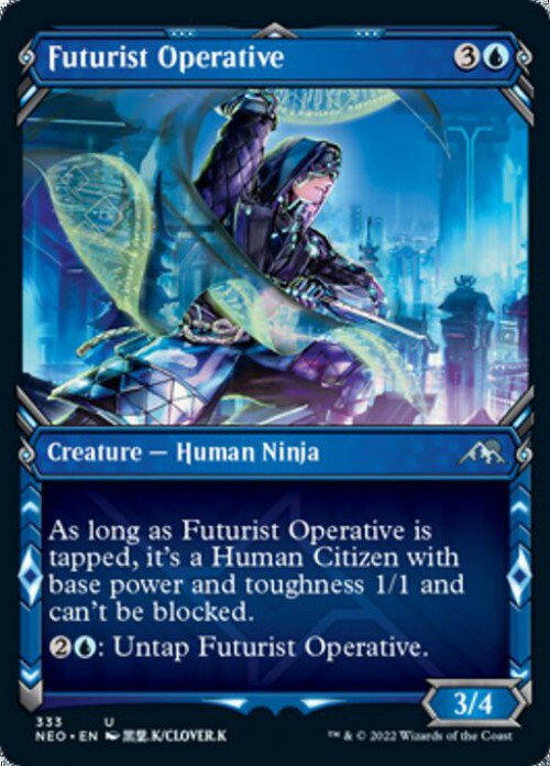 MtG Trading Card Game Kamigawa Neon Dynasty Uncommon Futurist Operative #333 Showcase FOIL、ToyWiz、kayou