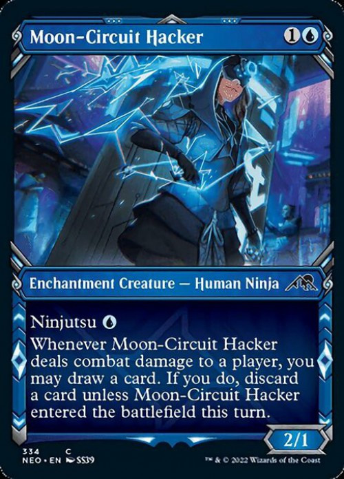 MtG Trading Card Game Kamigawa Neon Dynasty Common Moon-Circuit Hacker #334 Showcase FOIL、ToyWiz、kayou