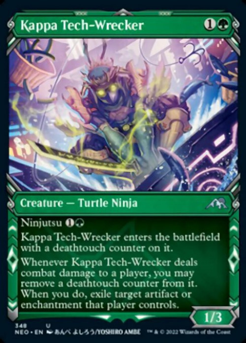 MtG Trading Card Game Kamigawa Neon Dynasty Uncommon Kappa Tech-Wrecker #348 Showcase FOIL、ToyWiz、kayou