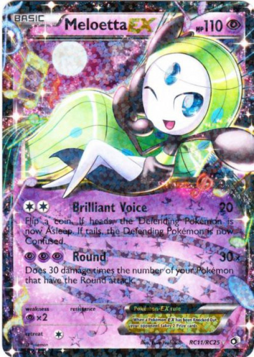 Pokemon Black & White Legendary Treasures Radiant Collection Ultra Rare Meloetta EX RC11 Damage、ToyWiz、kayou