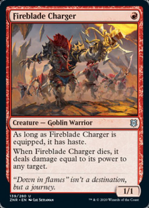MtG Trading Card Game Zendikar Rising Uncommon FOIL Fireblade Charger #139、ToyWiz、kayou