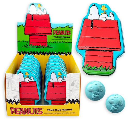Peanuts True Blue Friends Sour Blue Raspberry Snoopy Candy Box Of 12 Candy Tins、ToyWiz、kayou