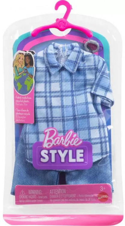 Barbie Style Blue Plaid Shirt & Denim Shorts Fashion Pack、ToyWiz、kayou