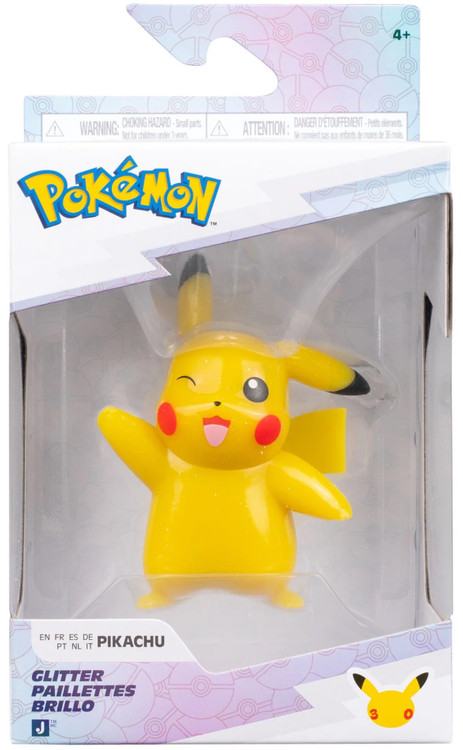 Pokemon 30th Anniversary Glitters Pikachu 3.5-Inch Mini Figure、ToyWiz、kayou