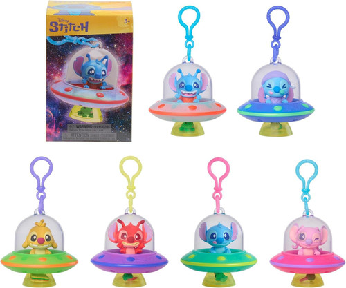 Disney Stitch Clip-On Figure 2-Inch Mystery Pack 1 RANDOM UFO Figure、ToyWiz、kayou