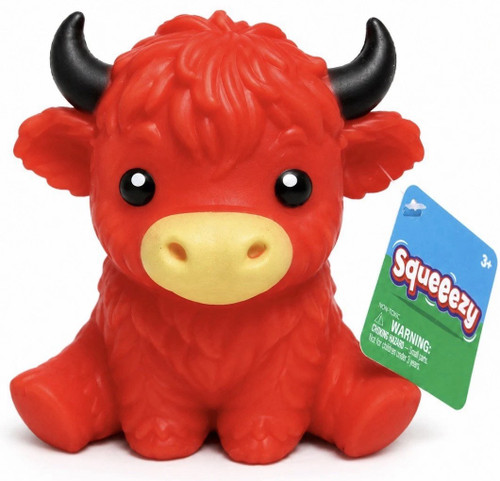 Squeeezy Highland Cow RED 4.5-Inch Squeeze Toy、ToyWiz、kayou