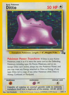 Pokemon Fossil Holo Rare Ditto #3 Moderately Played、ToyWiz、kayou