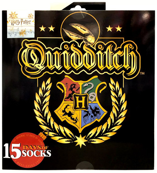 15 Days of Socks Harry Potter Mens Quidditch 15-Pack Mens Shoe Size: 6 - 12, Loose、ToyWiz、kayou
