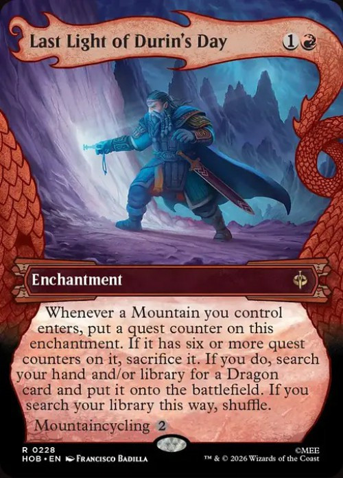 MtG The Hobbit Rare Last Light of Durin's Day #228 Dragon Hoard Frame、ToyWiz、kayou