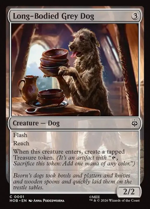 MtG The Hobbit Common FOIL Long-Bodied Grey Dog #1、ToyWiz、kayou