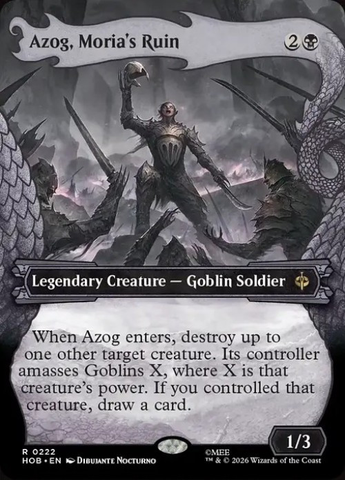 MtG The Hobbit Rare Azog, Moria's Ruin #222 Dragon Hoard Frame FOIL、ToyWiz、kayou