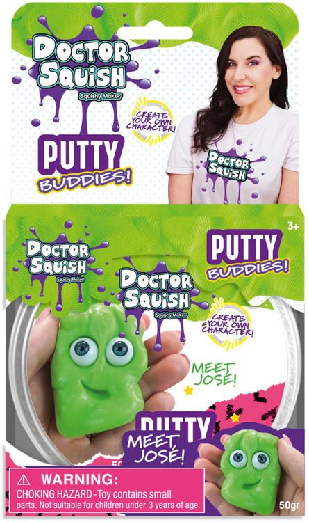 Doctor Squish Putty Buddies Jose 1.76 Oz Putty Green、ToyWiz、kayou