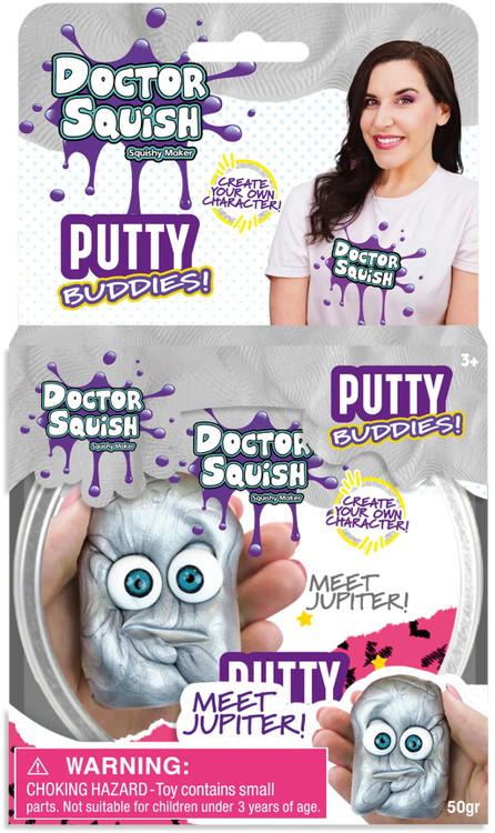 Doctor Squish Putty Buddies Jupiter 1.76 Oz Putty Silver、ToyWiz、kayou