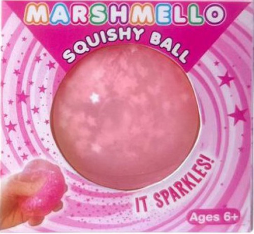 Marshmello Sparkle Squishy Ball PINK 2.5-Inch Squeeze Toy、ToyWiz、kayou