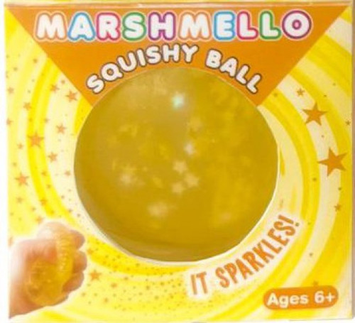 Marshmello Sparkle Squishy Ball YELLOW 2.5-Inch Squeeze Toy、ToyWiz、kayou
