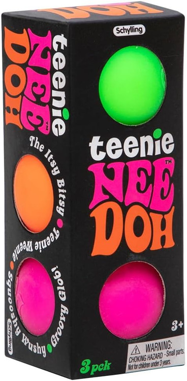 NeeDoh The Groovy Glob GREEN, PINK & ORANGE 1.5-Inch Small Stress Ball 3-Pack、ToyWiz、kayou