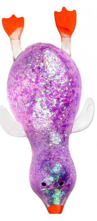 Ralex Squishy Sugar Glitter Duck PURPLE 4-Inch Squeeze Toy、ToyWiz、kayou