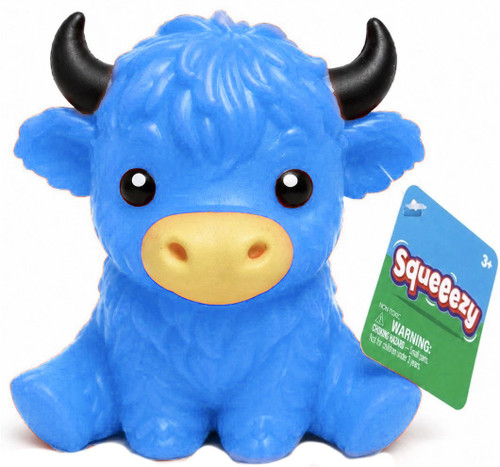 Squeeezy Highland Cow BLUE 4.5-Inch Squeeze Toy、ToyWiz、kayou