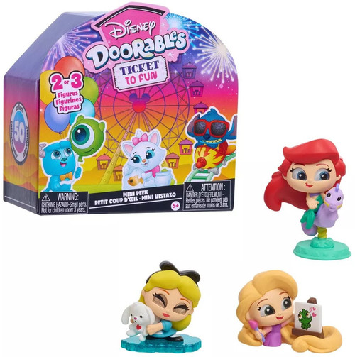 Disney Doorables Ticket to Fun MINI Peek Mystery Pack 2 OR 3 RANDOM Figures、ToyWiz、kayou