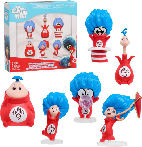 Dr. Seuss The Cat in the Hat Thing 1, Thing 3, Thing 5 & Thing 9 2-Inch Collectible Figure Set、ToyWiz、kayou