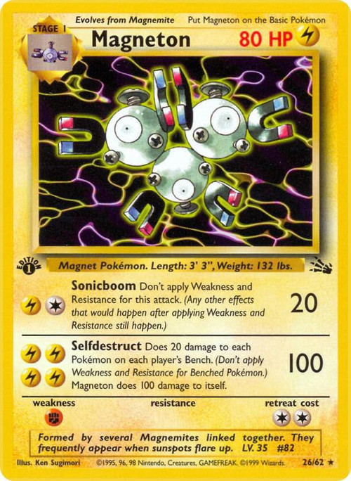 Pokemon Fossil Rare Magneton #26 Moderately Played、ToyWiz、kayou
