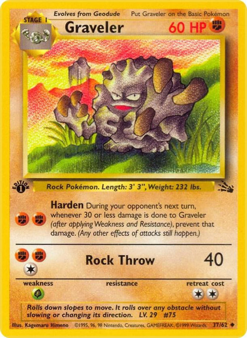 Pokemon Fossil Uncommon Graveler #37 Lightly Played、ToyWiz、kayou