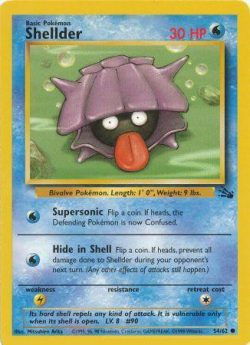 Pokemon Fossil Common Shellder #54 Moderately Played、ToyWiz、kayou