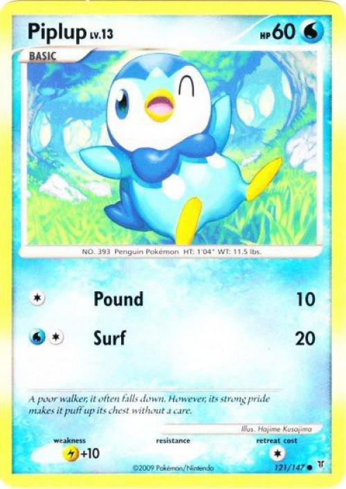 Pokemon Platinum Supreme Victors Common Piplup #121 Moderately Played、ToyWiz、kayou
