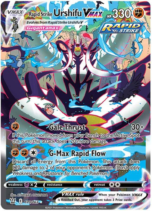 Pokemon Trading Card Game Sword & Shield Battle Styles Secret Rare Rapid Strike Urshifu VMAX #170 Alternate Art Lightly Played、ToyWiz、kayou