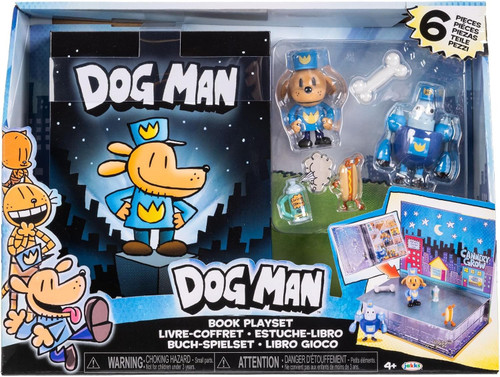 Dog Man Book Reveal 2.5-Inch Playset Includes Dog Man, Robo Chief, Spray Paint & Hot Dog、ToyWiz、kayou