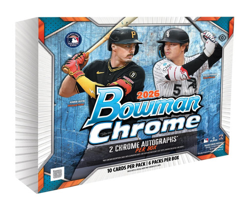 MLB Topps 2026 Bowman Chrome Baseball Trading Card HOBBY Box 6 Packs, 2 Chrome Autographs、ToyWiz、kayou