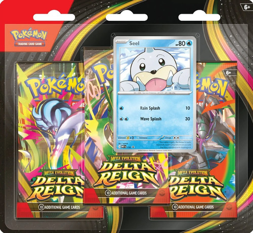Pokemon Mega Evolution Delta Reign Seel 3-Booster Blister Pack 3 Booster Packs & 1 Foil Promo Card (Pre-Order ships November)、ToyWiz、kayou