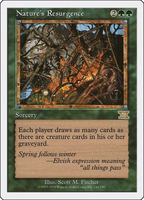 MtG 6th Edition Rare Nature's Resurgence #242 Heavily Played、ToyWiz、kayou