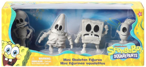 Spongebob Squarepants Glow-in-the-Dark Skeleton Squidward, Patrick, Spongebob & Plankton Mini Figure 4-Pack、ToyWiz、kayou