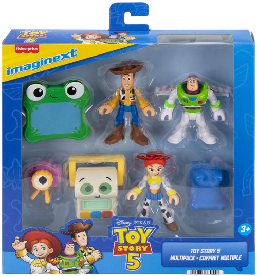 Fisher Price Disney / Pixar Imaginext Toy Story 5 3-Inch Figure Set Woody, Jessie, Buzz Lightyear, Lilypad, Smarty Pants, Atlas & Snappy、ToyWiz、kayou
