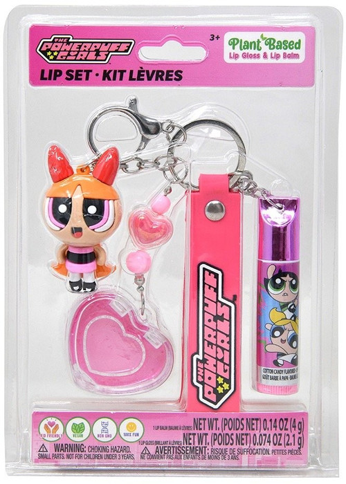 Powerpuff Girls Keychain Set Includes 1 Lip Balm & 1 Lip Gloss、ToyWiz、kayou