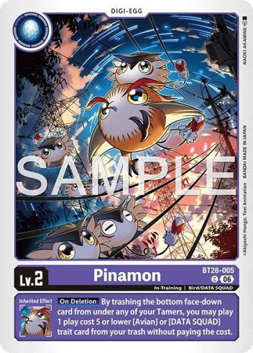 Digimon Trading Card Game Timeless Bonds Common Pinamon BT26-005、ToyWiz、kayou