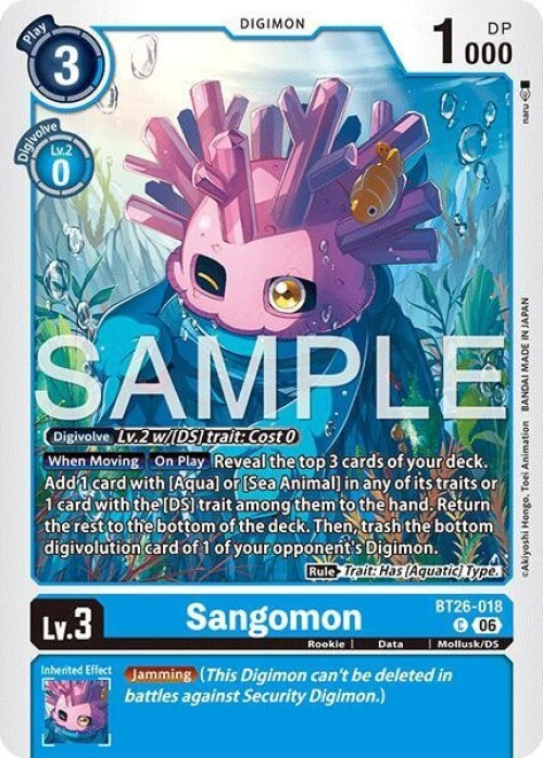 Digimon Trading Card Game Timeless Bonds Common Sangomon BT26-018、ToyWiz、kayou