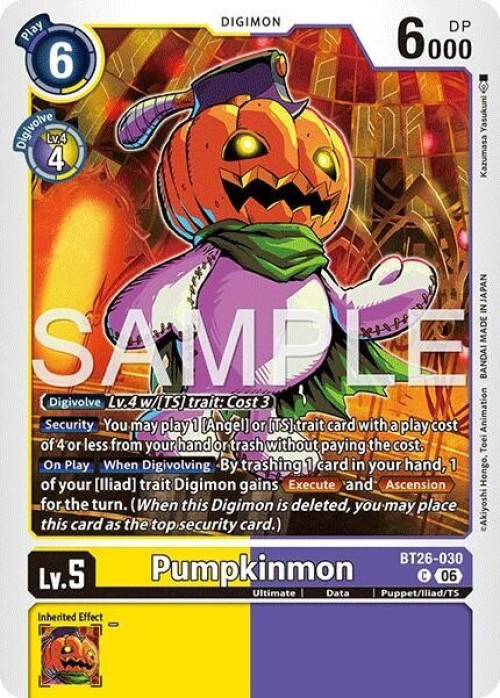 Digimon Trading Card Game Timeless Bonds Common Pumpkinmon BT26-030、ToyWiz、kayou