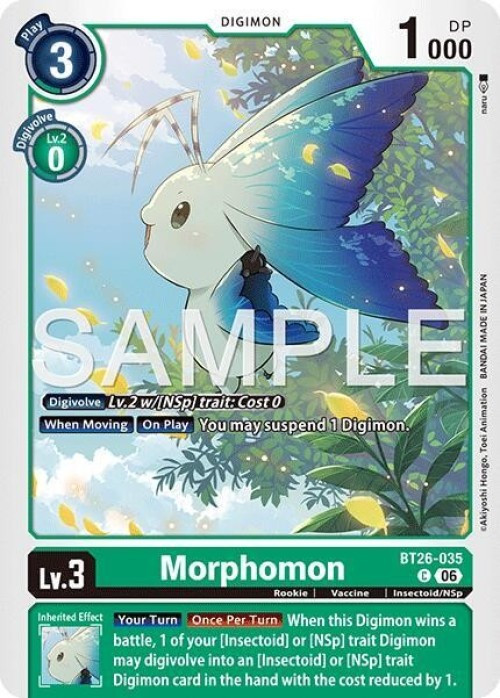 Digimon Trading Card Game Timeless Bonds Common Morphomon BT26-035、ToyWiz、kayou