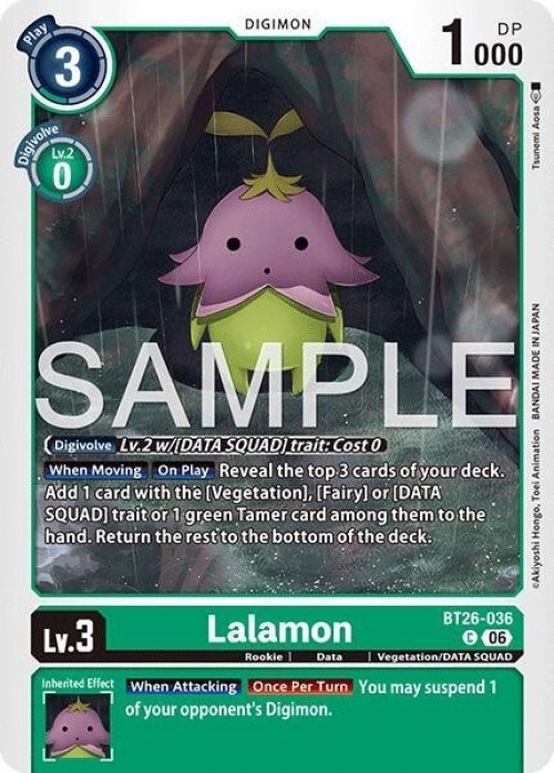 Digimon Trading Card Game Timeless Bonds Common Lalamon BT26-036、ToyWiz、kayou
