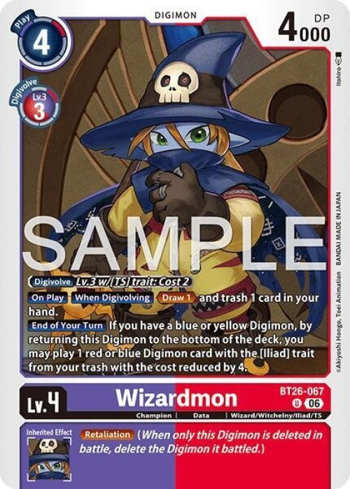 Digimon Trading Card Game Timeless Bonds Uncommon Wizardmon BT26-067、ToyWiz、kayou