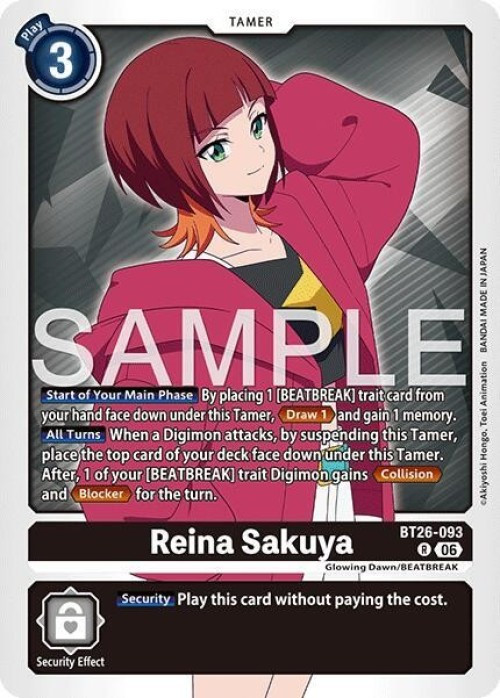 Digimon Trading Card Game Timeless Bonds Rare Reina Sakuya BT26-093、ToyWiz、kayou