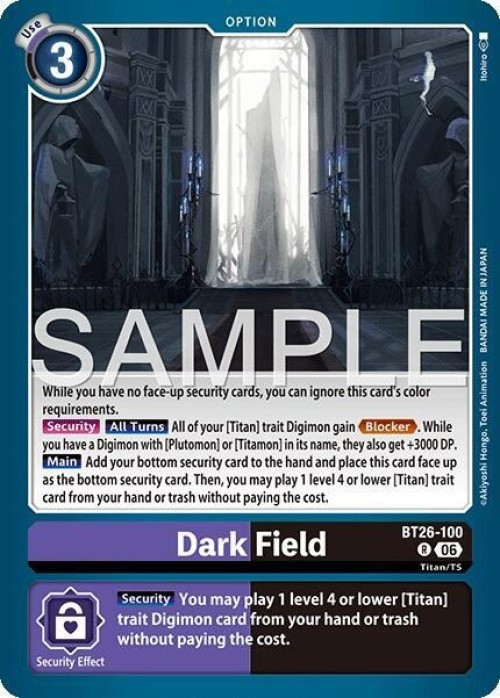 Digimon Trading Card Game Timeless Bonds Rare Dark Field BT26-100、ToyWiz、kayou