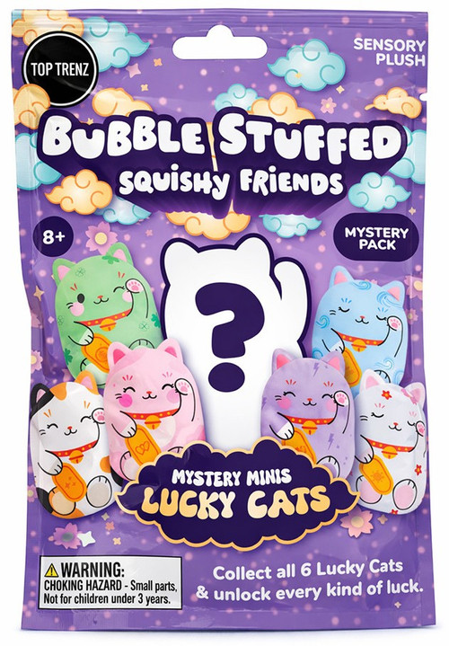 Bubble Stuffed Squishy Friends Mystery Minis Lucky Cats Mystery Pack 1 RANDOM Lucky Cat、ToyWiz、kayou