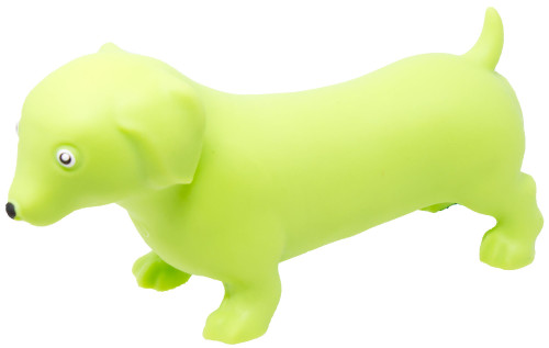Squeeezy Dachshund GREEN 8.5-Inch Squeeze Toy、ToyWiz、kayou